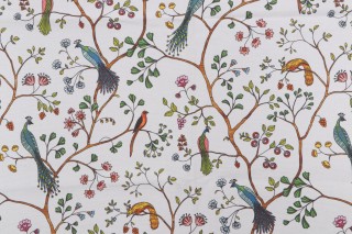 Hamilton Birdsong Printed Cotton Drapery Fabric in Multi 