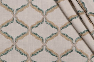 Valiant Fabrics Reign Embroidered Drapery Fabric in Imperial 