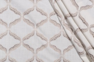 Valiant Fabrics Reign Embroidered Drapery Fabric in Vanilla 