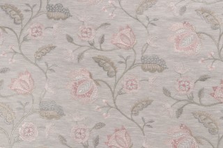 Valiant Fabrics Grace Embroidered Drapery Fabric in Blush 