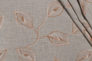 Valiant Fabrics Riley Embroidered Drapery Fabric in Haze
