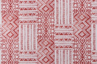 Mill Creek Izett Printed Cotton Drapery Fabric in Brick