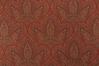 Grey Watkins Karachi Tapestry Upholstery Fabric in Rust/Green for Scalamandre