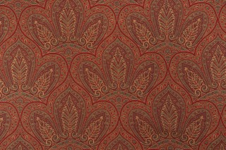 Grey Watkins Karachi Tapestry Upholstery Fabric in Rust/Green for Scalamandre