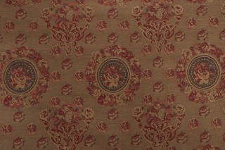 Scalamandre Floral Chenille Upholstery Fabric in Green/Red