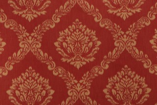 Grey Watkins Cortona Damask Woven Upholstery Fabric in Rust for Scalamandre