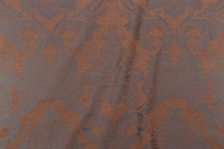 Scalamandre Damask Decorator Fabric in Copper/Blue