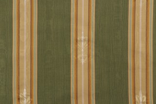 Scalamandre Moire Stripe Woven Drapery Fabric in Green/Multi