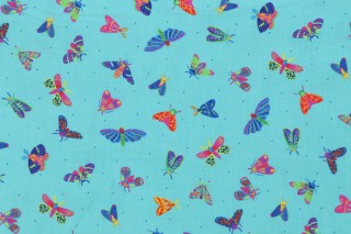 Subhashini Narayanan Garden Lights ANAD-22560-81 Printed Cotton Craft Fabric in Turquoise for Robert Kaufman 