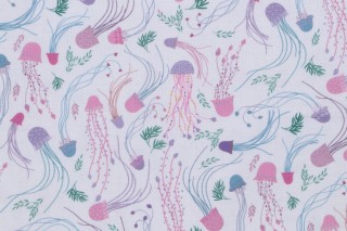 Dear Stella Alphabet Soup - Don't Be Jelly Printed Cotton Craft Fabric in White 