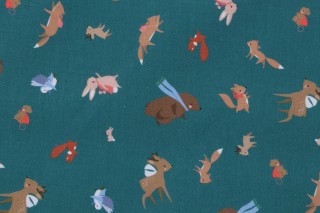 Dear Stella Forest Melody - It's A Toss Up Printed Cotton Craft Fabric in Everglade 