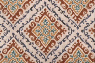 Covington Feabhra Printed Cotton Drapery Fabric in 608-Saddle