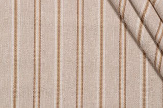 Villa D Ascoli Jodhpur Stripe Woven Upholstery Fabric in Saffron 