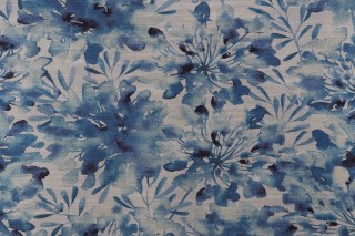 PK Lifestyles Spellbound Printed Cotton Blend Drapery Fabric in Blue Mood 