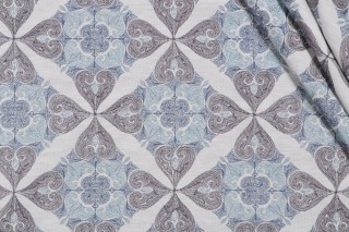 Villa D Ascoli Oasis Embroidered Drapery Fabric in Porcelain 