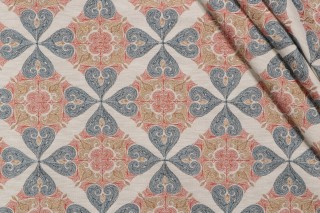 Villa D Ascoli Oasis Embroidered Drapery Fabric in Indienne 
