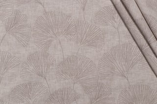 PK Lifestyles Ginkgo Embroidered Drapery Fabric in Mushroom 