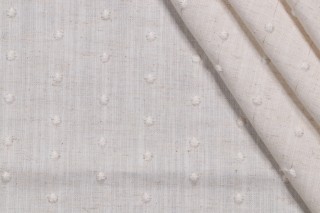 Suisse Embroidered Drapery Fabric in Vanilla