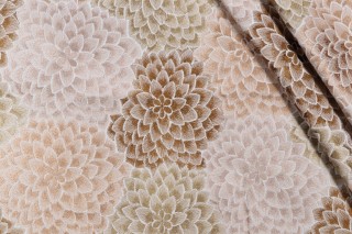 Mums The Word Embroidered Drapery Fabric in Copper