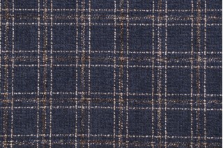 PK Lifestyles Glendale Plaid Chenille Upholstery Fabric in Navy
