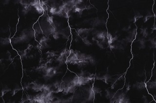 Fabrics Of SoHo Lightning Storm on Dark Sky Printed Cotton Craft Fabric in Night for Timeless Treasures
