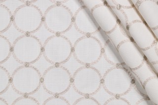 PK Lifestyles Ringtone Embroidered Drapery Fabric in Quartz