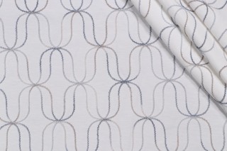 Novogratz Acoustic Embroidered Drapery Fabric in Indigo