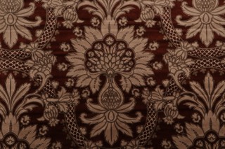 Old World Weavers Borghese Printed Cotton Velvet Decorator Fabric in Chocolate/Taupe for Scalamandre