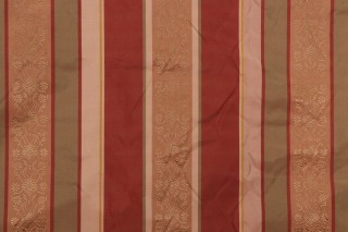 Scalamandre Stripe Silk Decorator Fabric in Red/Green/Multi