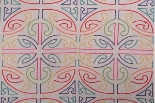 Kaufmann Bursa Embroidered Drapery Fabric in Carnival