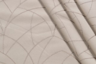 PK Lifestyles Curvature Embroidered Velveteen Decorator Fabric in Flax