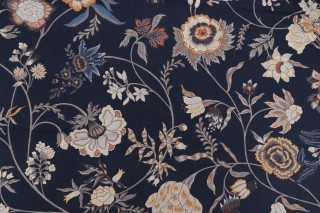 Hathaway Printed Drapery Fabric in Midnight