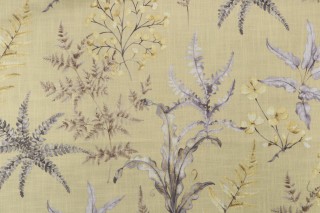 Old World Weavers Wethersfield Fern Printed Polyester Drapery Fabric in Lemon Birch for Scalamandre