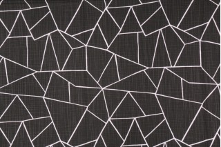 Premier Prints Cut Glass Slub Canvas Printed Cotton Drapery Fabric in Ink