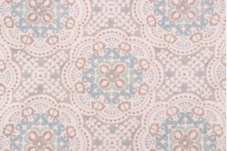 Waverly Astrid Printed Cotton Drapery Fabric in Spa