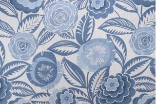 Richloom Havana Printed Linen Blend Drapery Fabric in Atlantic