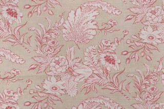 Laura Ashley Round Hill Printed Drapery Fabric in Berry