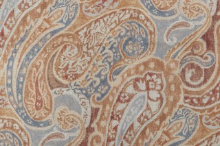 Fonthill Bijan Printed Cotton Drapery Fabric in Blue/Beige for Scalamandre
