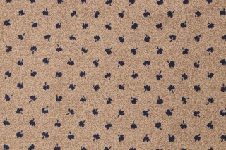1 Yard Scalamandre Ditzy Printed Cotton Drapery Fabric in Blue/Sand