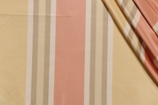 Scalamandre Silk Stripe Decorator Fabric in Salmon/Multi