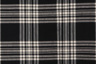 Scalamandre Plaid Woven Decorator Fabric in Onyx