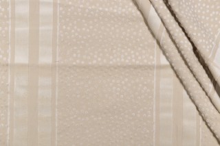 Fonthill Dotty Stripe Velvet Upholstery Fabric in Parchment for Scalamandre
