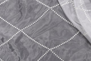 Scalamandre Stellar Sheer Weighted Embroidered Drapery Fabric in White