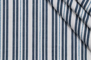P Kaufmann Murali Stripe Woven Decorator Fabric in Indigo 