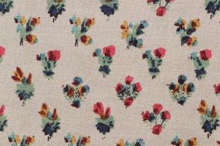 Waverly Cache Printed Cotton Drapery Fabric in Linen 