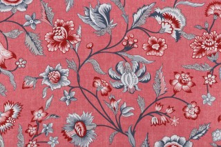 P Kaufmann Marseille Printed Cotton Twill Drapery Fabric in Cranberry