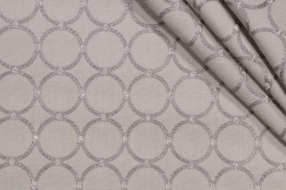 PK Lifestyles Ringtone Embroidered Drapery Fabric in Sterling
