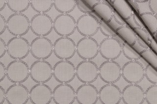 PK Lifestyles Ringtone Embroidered Drapery Fabric in Sterling
