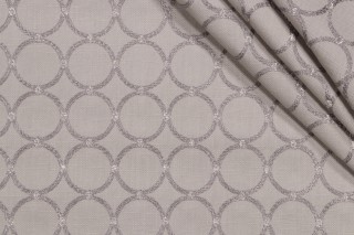 PK Lifestyles Ringtone Embroidered Drapery Fabric in Sterling