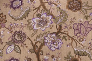 Old World Weavers Seville on Hessian Printed Jute Drapery Fabric in Aubergine for Scalamandre
